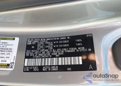 2022 Lexus Nx 350H Premium из США, поврежденный, VIN 2T2GKCEZ3NC004716